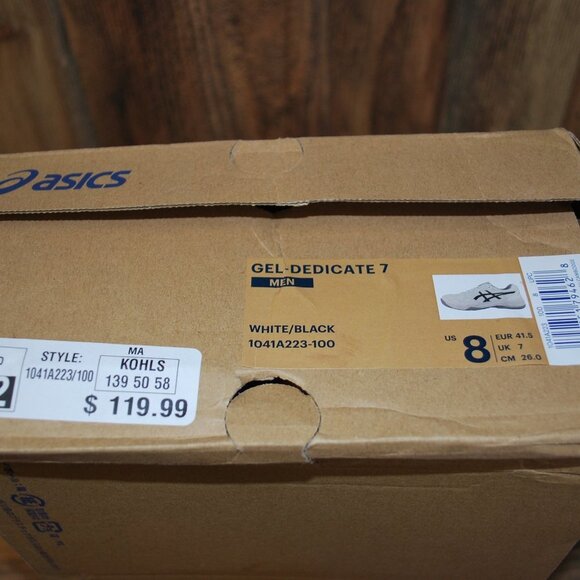 NWT Asics Mens Gel Dedicate 7 Size 8 - Picture 2 of 2